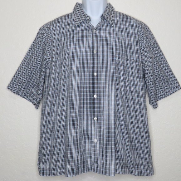 DKNY* Men's Short Sleeve Button Down Straight Hem Plaid Chest Pocket Shirt~ XXL - Picture 1 of 12